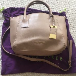 Ted Baker tan bag with white stitching